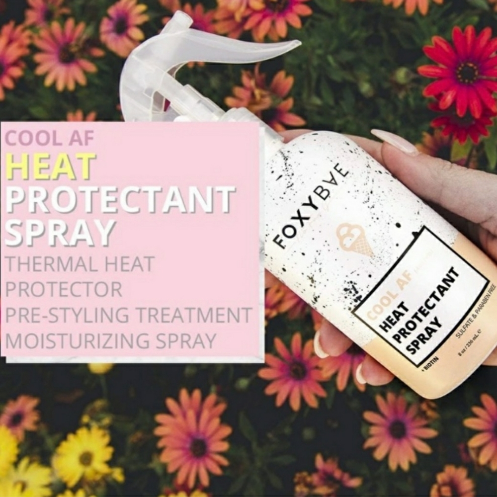 Foxy bae Cool AF Heat Protectant + Hair Sunscreen Spray Full Size New NWT